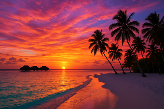 Sun set in Maldives 